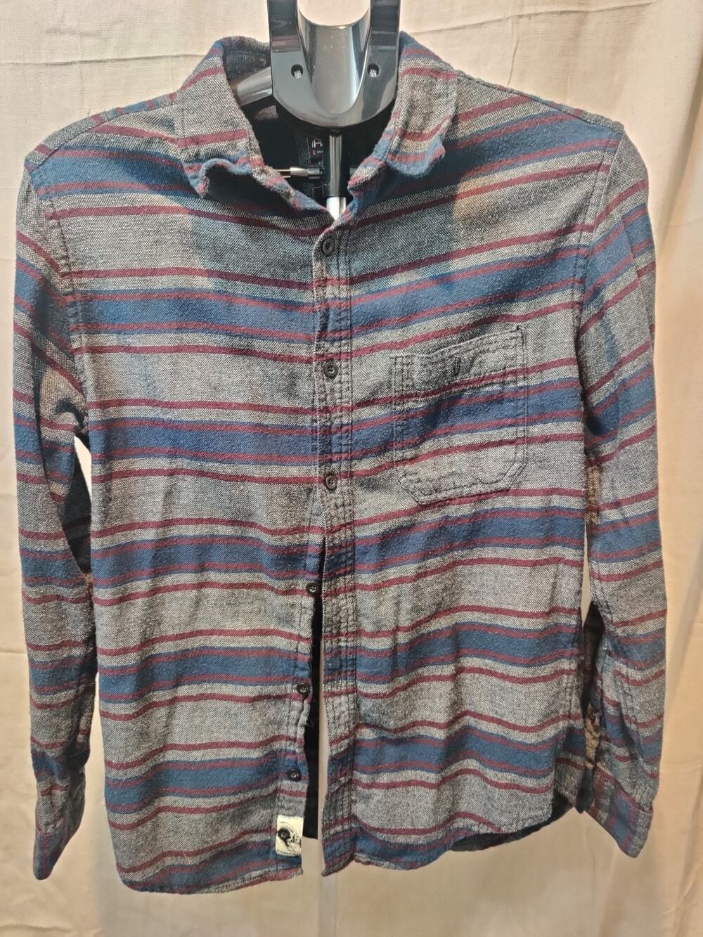 Vintage Tony Hawk Shirt Men's Size Small Button Up Striped Skateboard